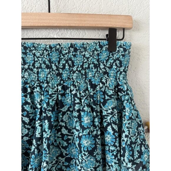 Free People Say Its So Shorts Cotton Smocked Blue Flowy Floral Coquette XS - Picture 6 of 8